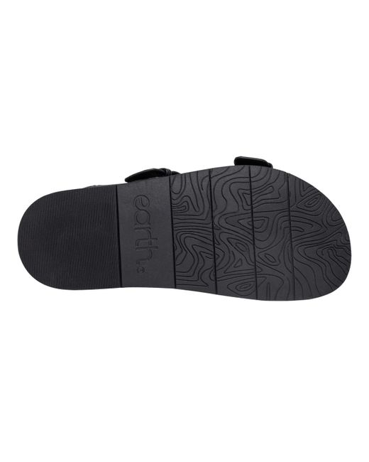 Earth Black Francii Double Band Flat Slip-on Sandals