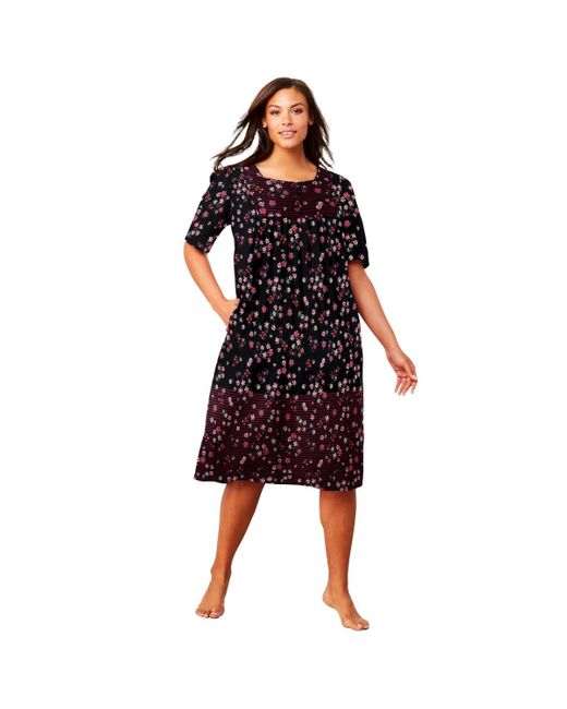 Only Neccessities Red Plus Size Only Necessities Mixed Print Short Lounger