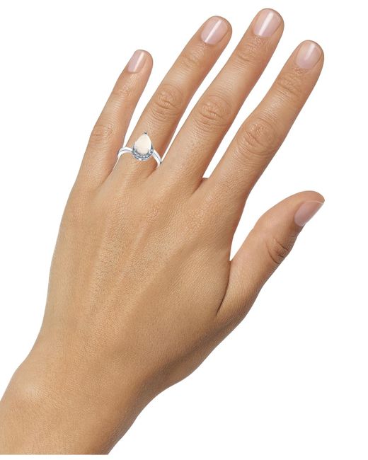 Macy's White Pear Shape Opal Ring (1 Ct. T.w.