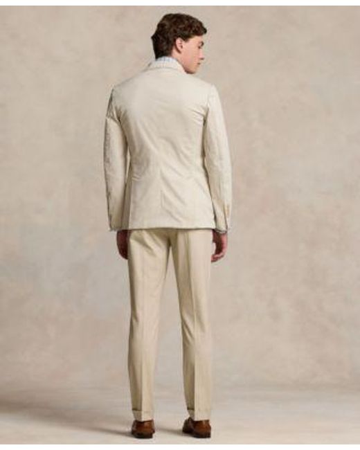 Polo Ralph Lauren Natural Chino Suit Jacket Dress Shirt Trousers Belt Silk Tie Penny Loafers for men