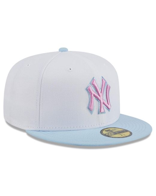 KTZ Blue New York Yankees Spring Color Basic Two-tone 59fifty Fitted Hat for men