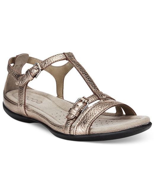 Ecco Women's Flash T-strap Sandals in Metallic | Lyst