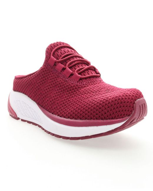 Propet Tour Knit Slide Slip On Sneakers in Red Lyst
