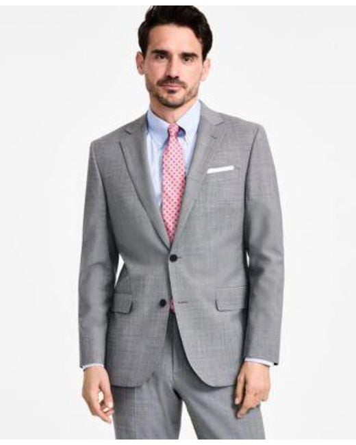 Brooks Brothers Men's Gray B By Windowpane Suit Jacket Pants