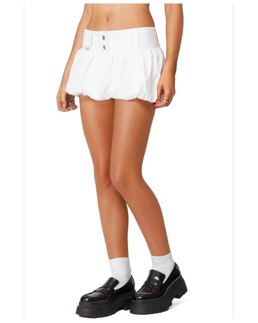 Edikted White Emersyn Bubble Mini Skirt