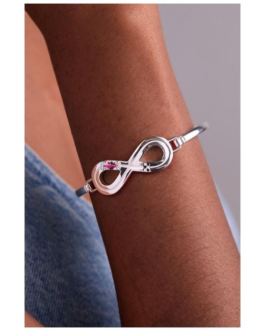 ALEX AND ANI White Hot Wheels Figure 8 Racecar Tension Bangle Bracelet