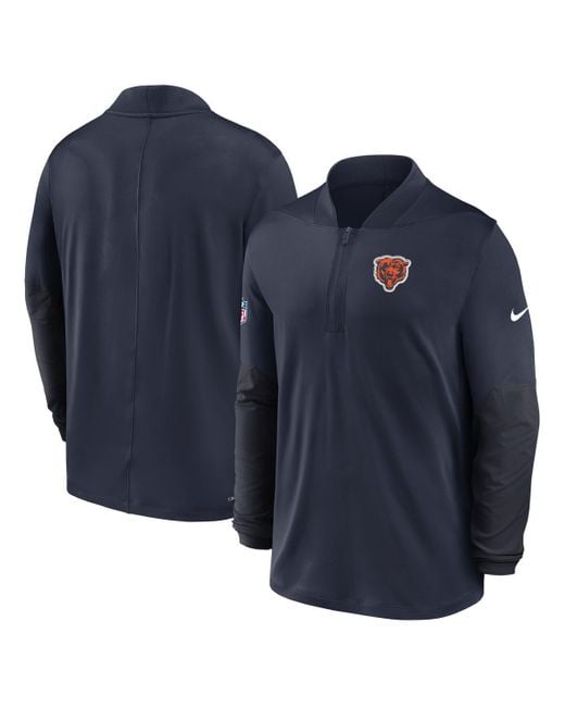 Nike Blue Chicago Bears Sideline Feel The Pressure Performance Half-zip Pullover Sweatshirt for men