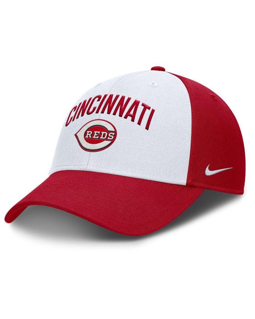 Nike White/red Cincinnati Reds Club Performance Adjustable Hat for men