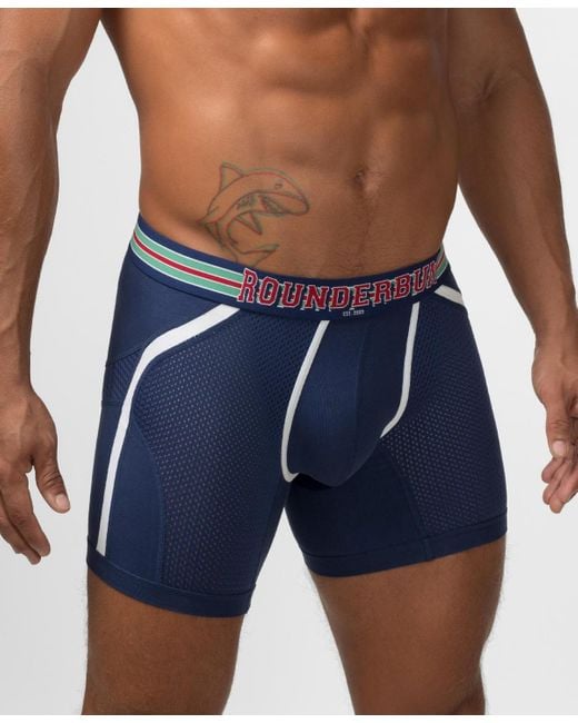 Rounderbum Blue Varsity Anatomic Boxer Brief for men