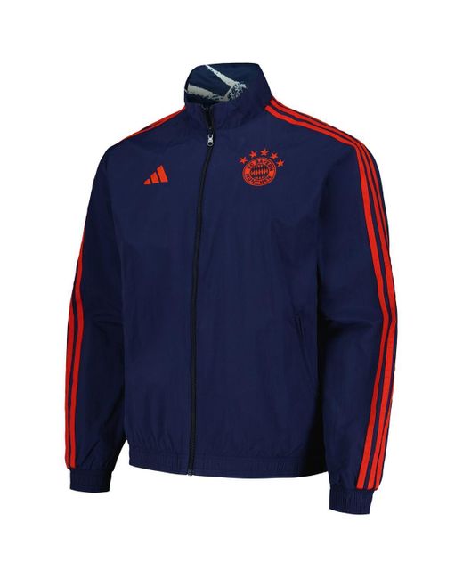 Adidas Blue Bayern Munich 2023/24 Reversible Anthem Full-zip Jacket for men