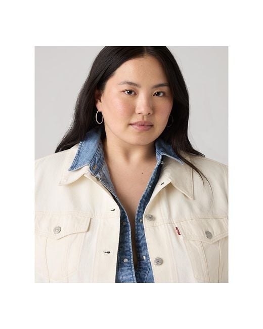 Levi's Blue Plus Size Original Trucker Collared Neck Jacket