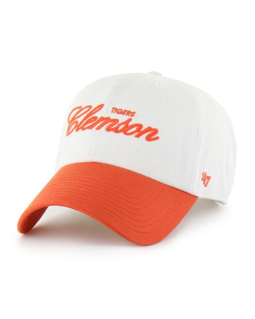 '47 Red Clemson Tigers Contemporary Basics Foundation Clean Up Adjustable Hat for men