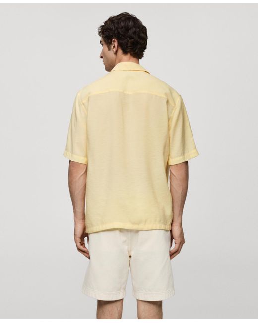 Mango Natural Bowling Collar Modal Shirt for men