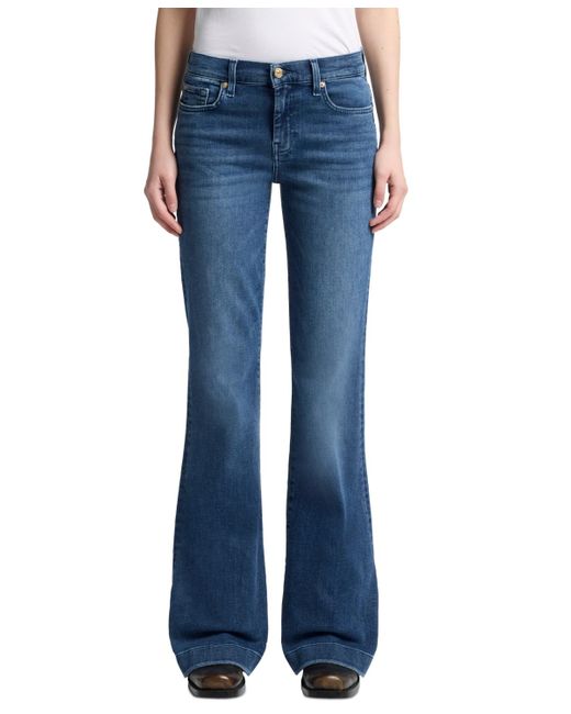 7 For All Mankind Blue Dojo Tailorless Flare-leg Jeans