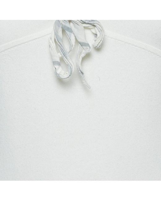 Pre-owned Burberry White Beige Silk Buttoned A-line Sleeveless Shirt Blouse