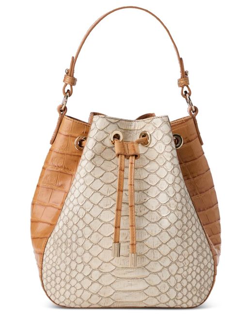 Brahmin Brown Melinda Medium Leather Bucket