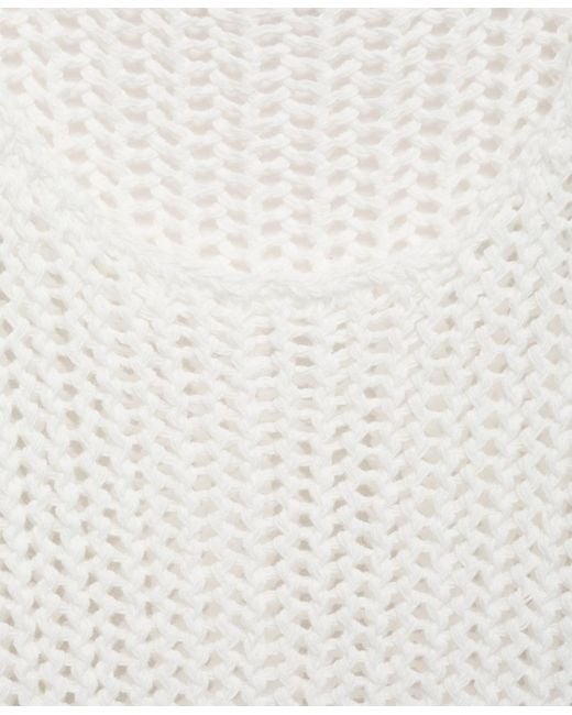 Mango White Straps Crochet Top