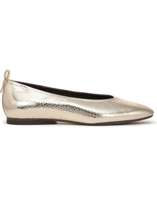 Naturalizer Women's White Carla Square Toe Ballet Flats