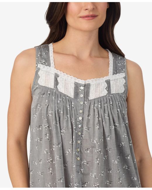 Eileen West Gray Sleeveless Long Ballet Nightgown