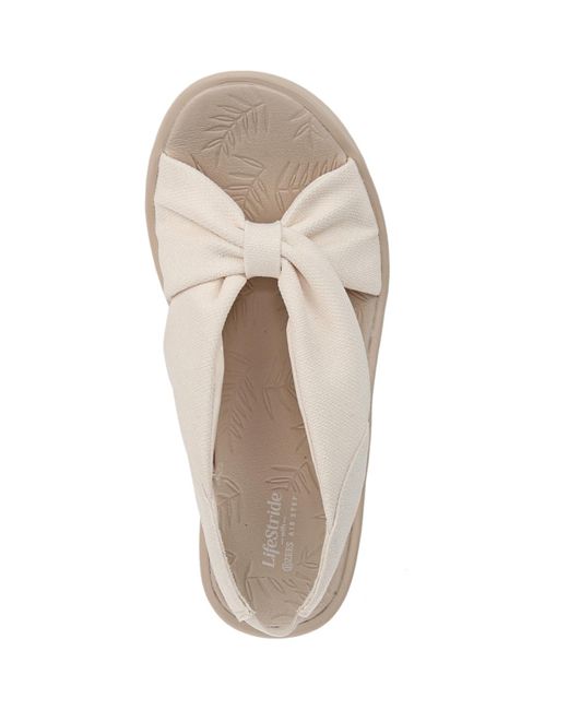 LifeStride Natural Serenade Washable Slingback Wedge Sandals