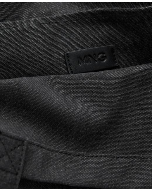 Mango Black Cotton Tote Bag for men