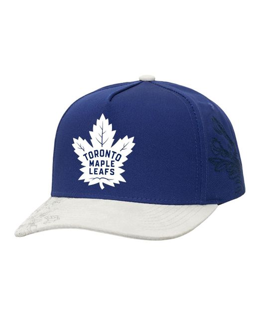 Mitchell & Ness Blue/gray Toronto Maple Leaf's May Flowers Pro Crown Adjustable Hat for men