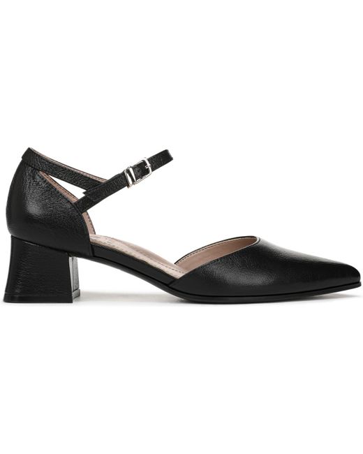 Naturalizer Black Maddox Block Heel Ankle Strap Pumps