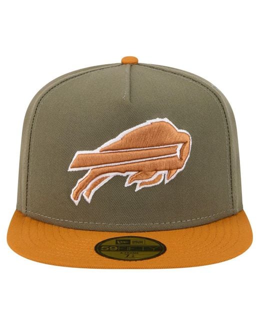 KTZ Green Â Olive/brown Buffalo Bills Color Pack A-frame 59fifty Fitted Hat for men
