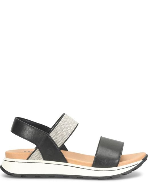 Born Black Mimi Round Toe Wedge Sandals