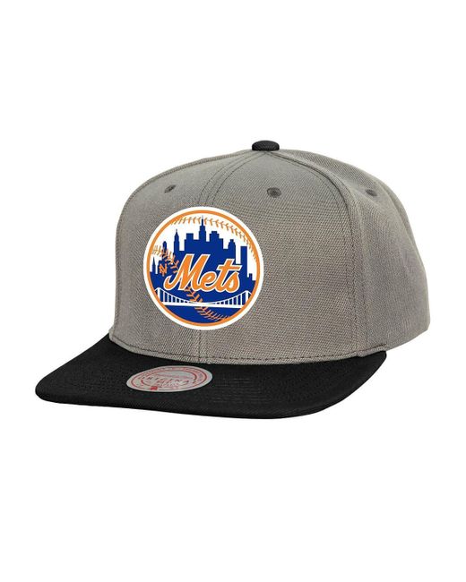 Mitchell & Ness Gray New York Mets Cooperstown Collection Basic Flip Snapback Hat for men