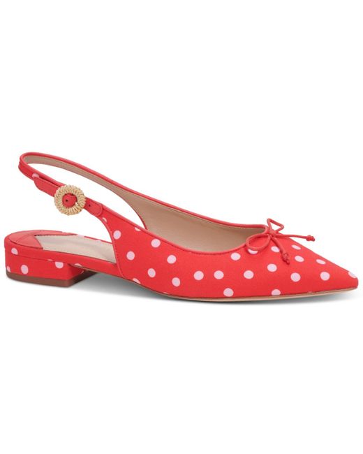 Kate Spade Red Veronica Slip-on Pointed-toe Slingback Flats