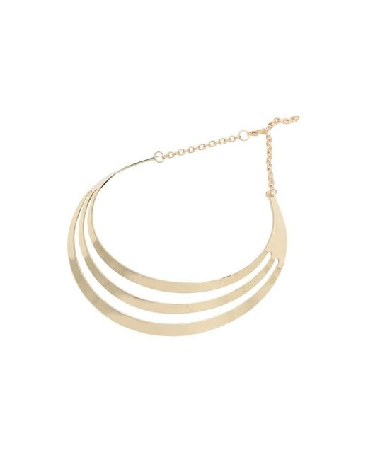 SOH Metallic Lined Statement Necklace