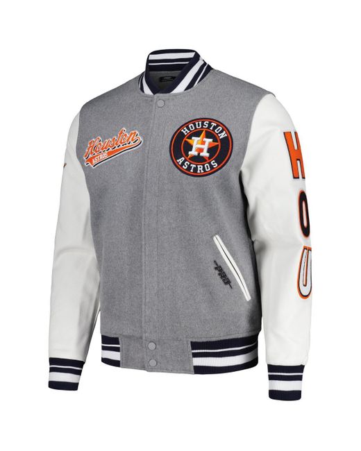 Pro Standard Gray Houston Astros Script Tail Wool Full-zip Varity Jacket for men
