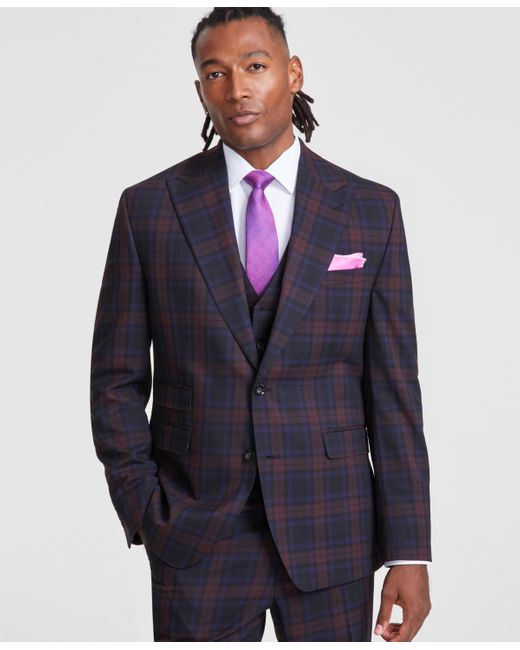 Blue plaid suit jacket online