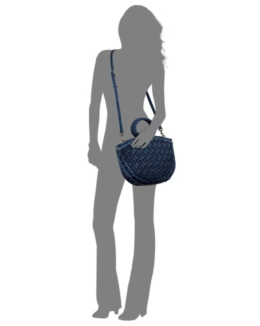 Patricia Nash Blue Ossi Medium Woven Satchel