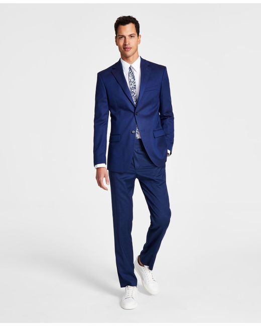 DKNY Blue Tic Modernfit Performance Stretch Suit Separates for Men Lyst