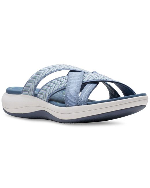 Clarks Cloudsteppers? Mira Grove Slip-on Sandals in Blue | Lyst
