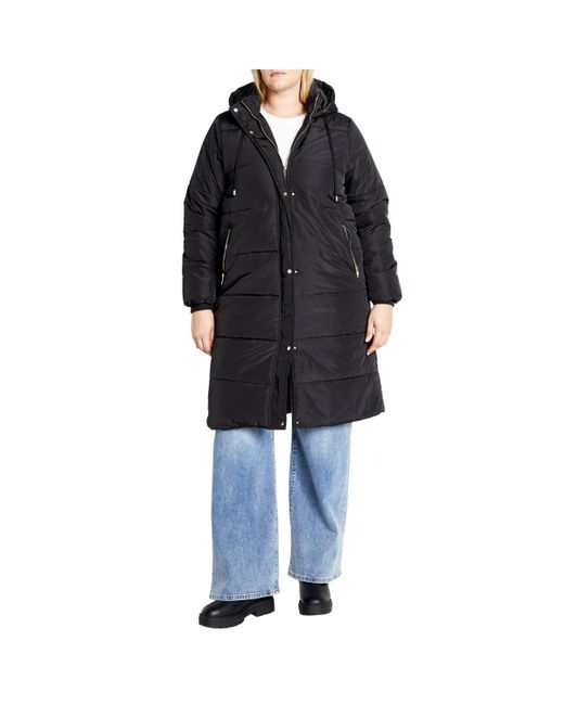 City Chic Black Plus Size Darcy Puffer Jacket