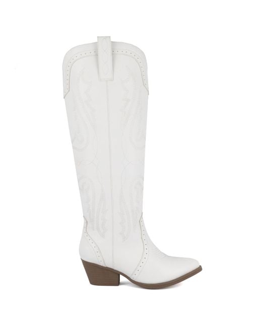 Sugar White Tall Tam Western Pull On Boots