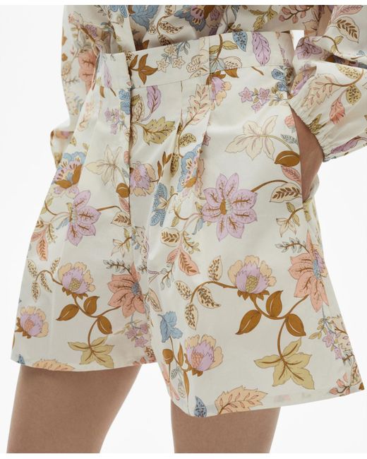 Mango Multicolor Floral Dart Shorts
