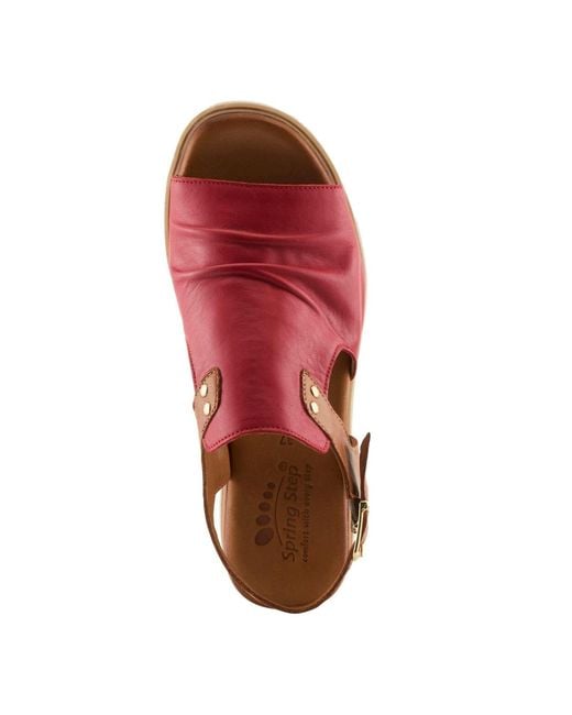Spring Step Red Locals Wedge Sandal