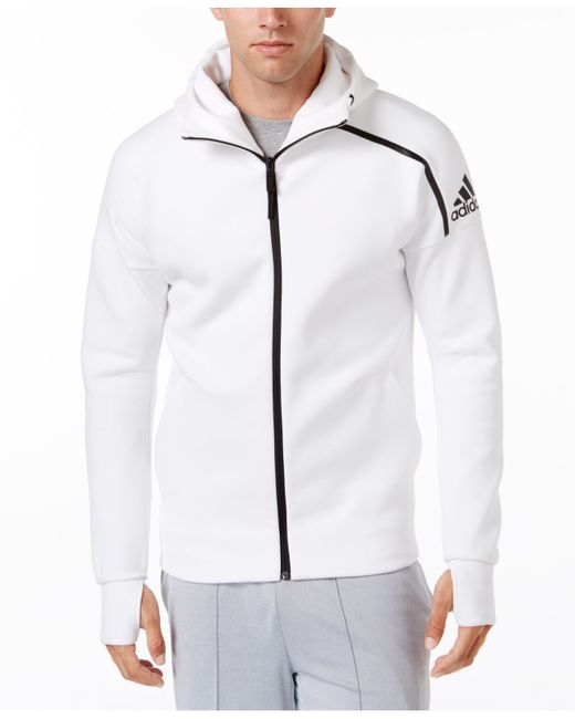 Adidas originals Zne Stretch-Cotton Hoodie in White for Men | Lyst