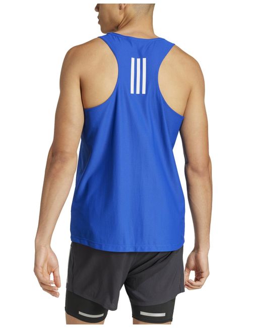 Adidas Blue Own The Run Moisture-wicking Tank Top for men