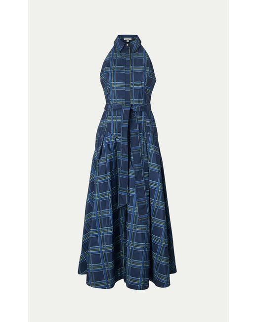 karen millen blue shirt dress Karen Millen Petite Cotton Broderie Scalloped Hem Sleeveless Shirt Dress in Blue
