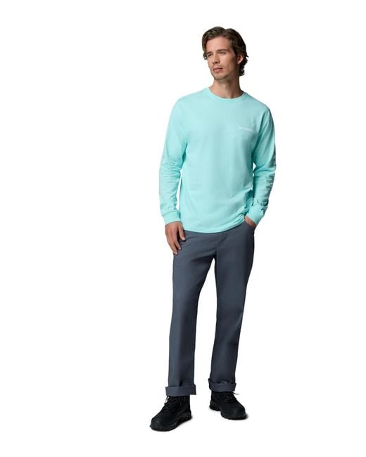 Columbia Blue Fundamental Graphic Long-sleeve T-shirt for men