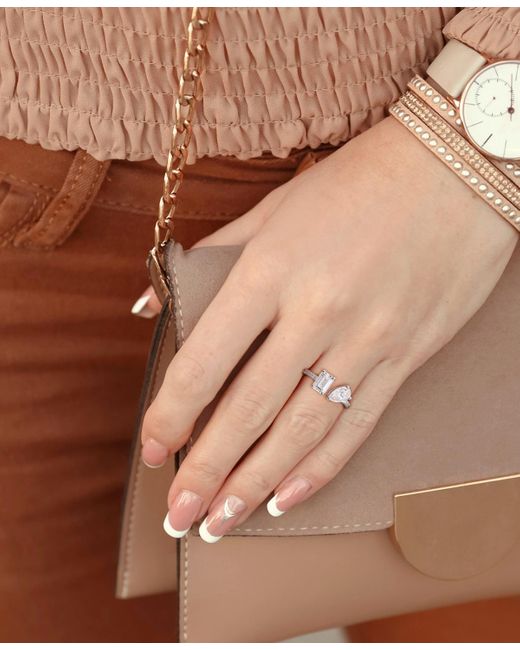 Macy's White Pear- & Emerald-cut Cuff Ring (2-1/8 Ct. T.w.