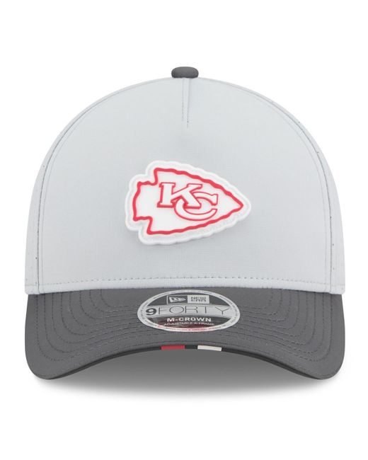 KTZ Gray/graphite Kansas City Chiefs 2025 Nfl Training Camp A-frame 9forty Adjustable Hat for men