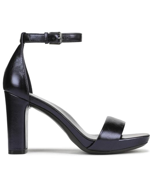 Naturalizer Black Joy Square Toe Ankle Strap Dress Sandals