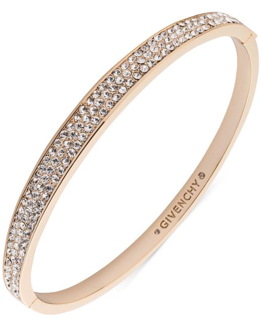 Givenchy Metallic Gold-tone Pave Crystal Bangle Bracelet