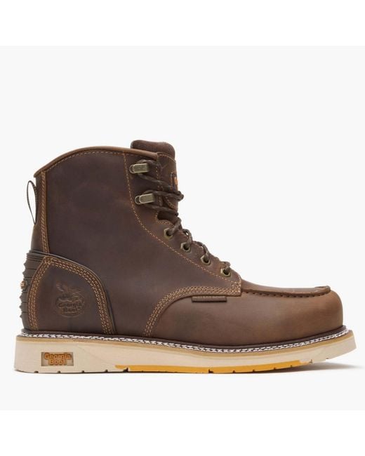 Georgia Boot Brown Amp Lt Wedge Composite Toe Waterproof Work Boot